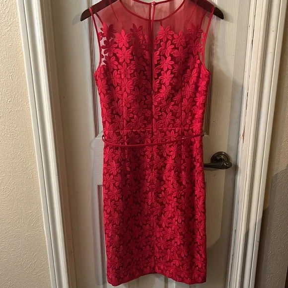 MAGGY LONDON RED DRESS SIZE 8 - Picture 5 of 7